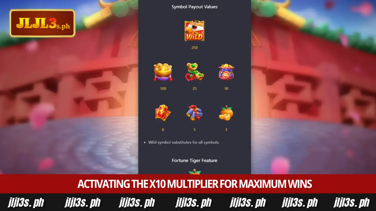 JLJL3 Fortune Tiger Guide - Expert strategies and game rules 4 Activating the x10 multiplier for maximum wins