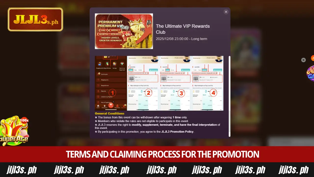 Level Up with the JLJL3 VIP Rewards Program Now 4 Terms and Claiming Process for the Promotion
