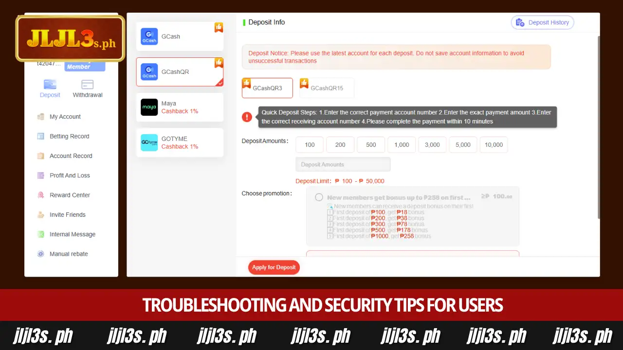 Secure JLJL3 GCash Deposit Guide for Safe Betting 5 Troubleshooting and Security Tips for Users