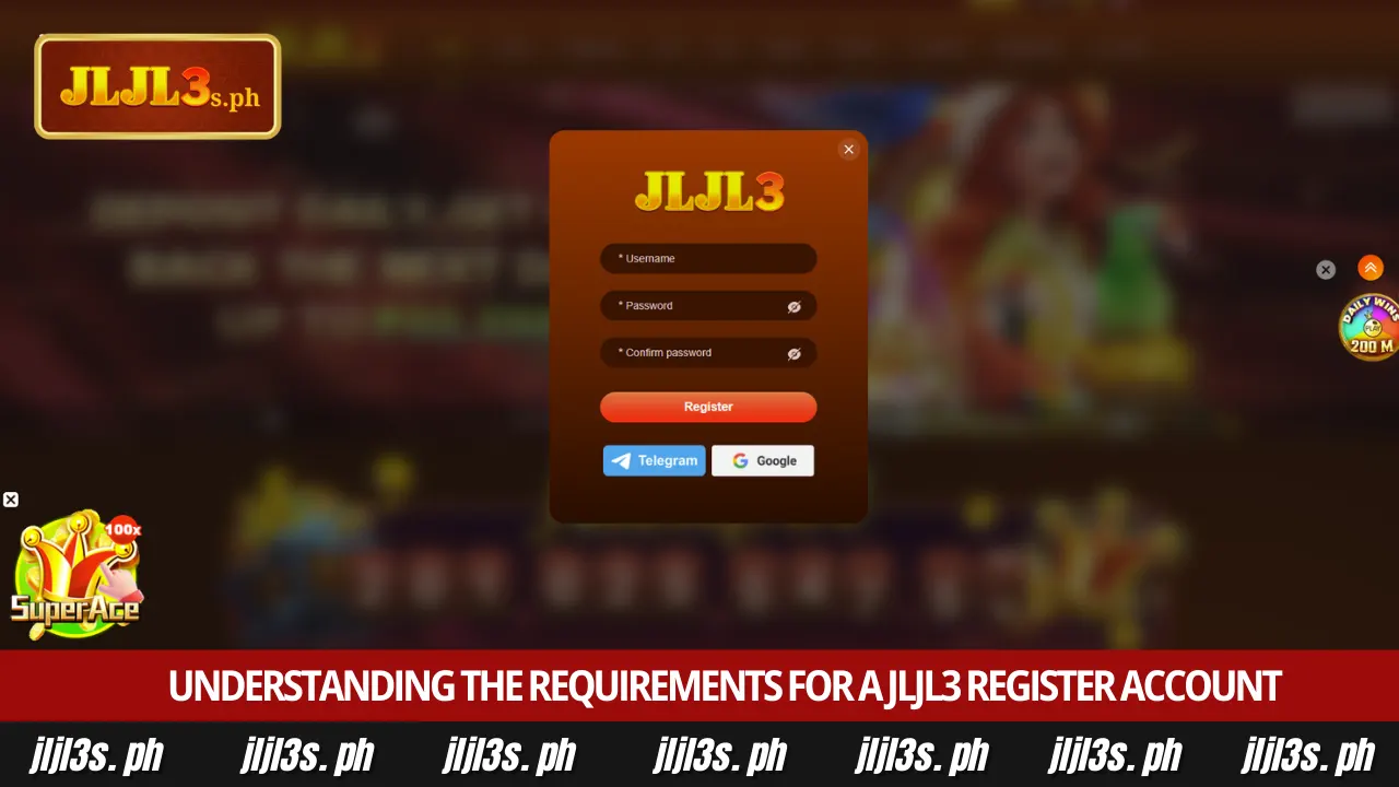 JLJL3 Register 1 Understanding the requirements for a JLJL3 Register account